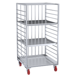 Workstation trolley with 2 shelves