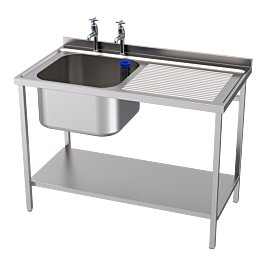 Single Bowl Single Right Hand Drainer Utensil Sink 