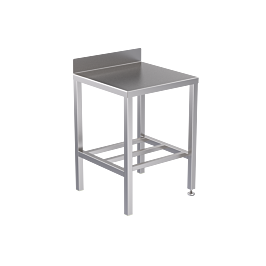 Stainless Steel Table with Backsplash Stainless Steel underframe - L600