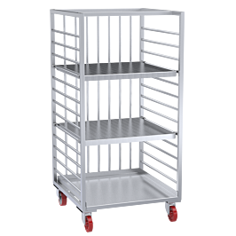 Workstation trolley with 2 shelves