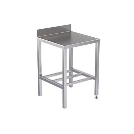 Stainless Steel Table with Backsplash Stainless Steel underframe - L600