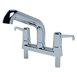 Chrome plated basin mounted taps