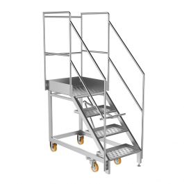 Stainless Steel Mobile Access Steps - 3 Step W Platform Syspal 