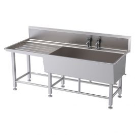 Single bowl single drainer stainless steel belfast sink SYSPAL | UK