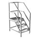 Stainless Steel Static Access Steps - 2 step w/platform w/handrail