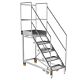 4 step with platform and handrail Stainless Steel Mobile Steps